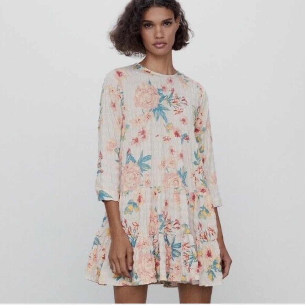 🖤 Zara ‘The Sharon' Ecru Floral Dress